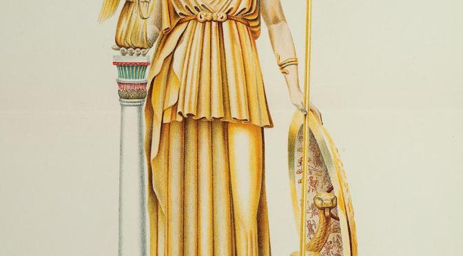 The gold-ivory statue of Athena Goddess of Wisdom/ Το χρυσελεφάντινο άγαλμα της Αθηνάς της Θεάς της Σοφίας