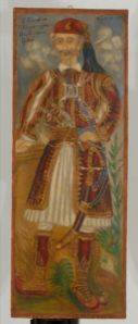 "Θεοδωράκης Γρίβας", Ελαιογραφία σε ξύλο, μετά το 1929. Δ. 62Χ23εκ Αθήνα, Μουσείο Ελληνικής Λαϊκής Τέχνης, Α.Μ. 2808